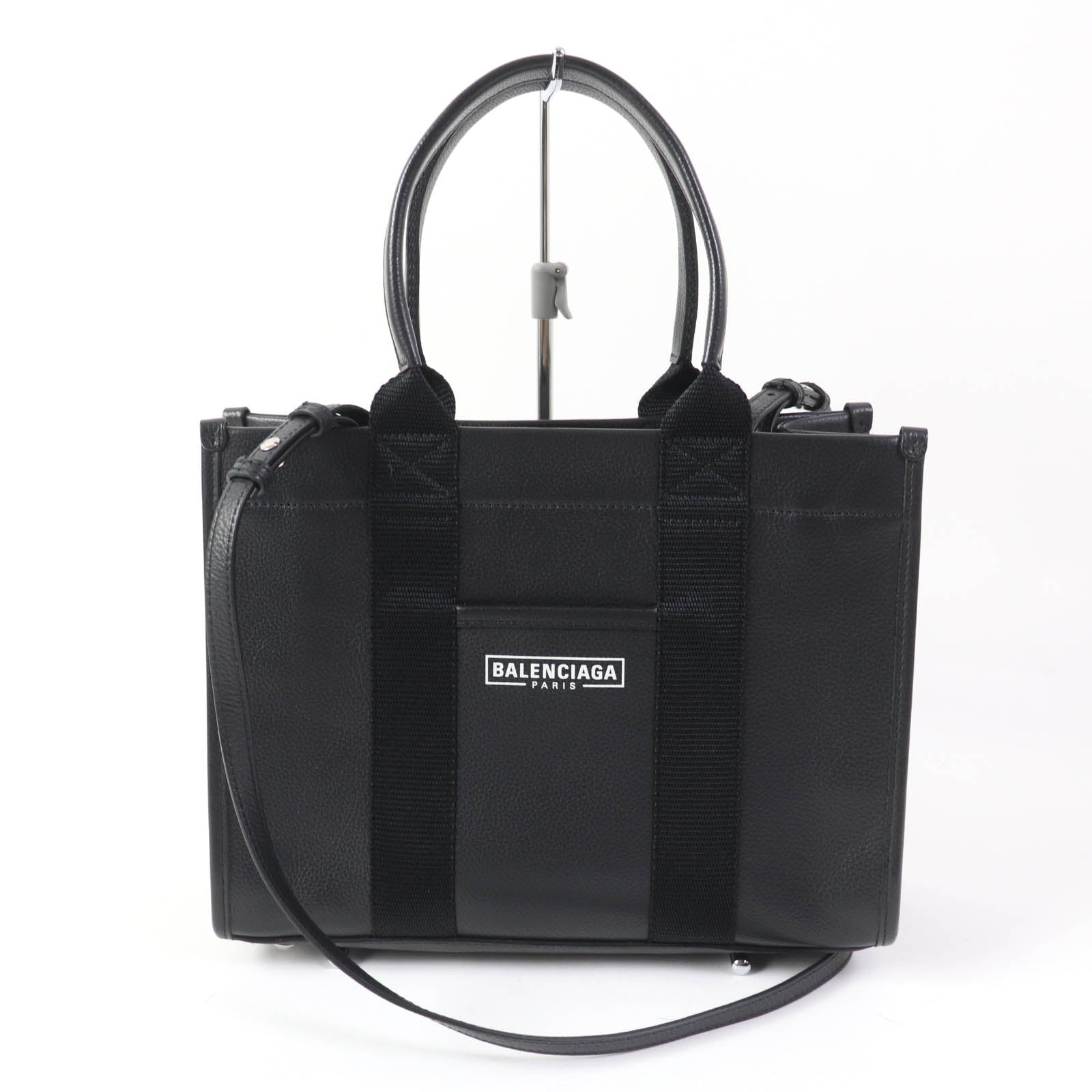 Balenciaga Leather 2WAY Shoulder Tote Bag Black