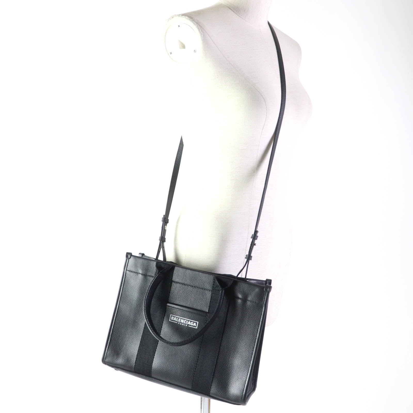 Balenciaga Leather 2WAY Shoulder Tote Bag Black