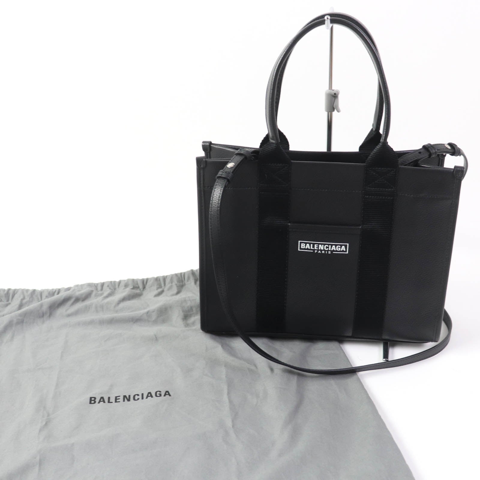 Balenciaga Leather 2WAY Shoulder Tote Bag Black