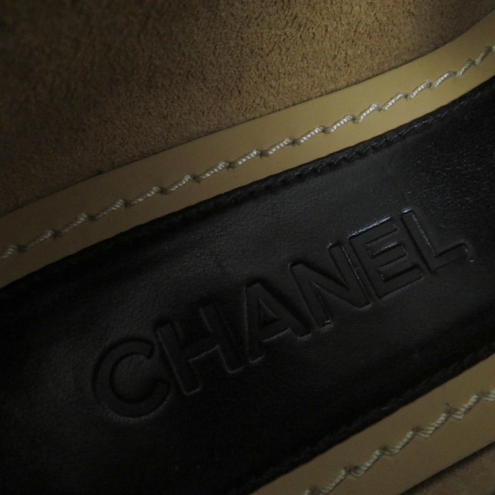 Chanel Leather Loafers Black 38.5 G45008