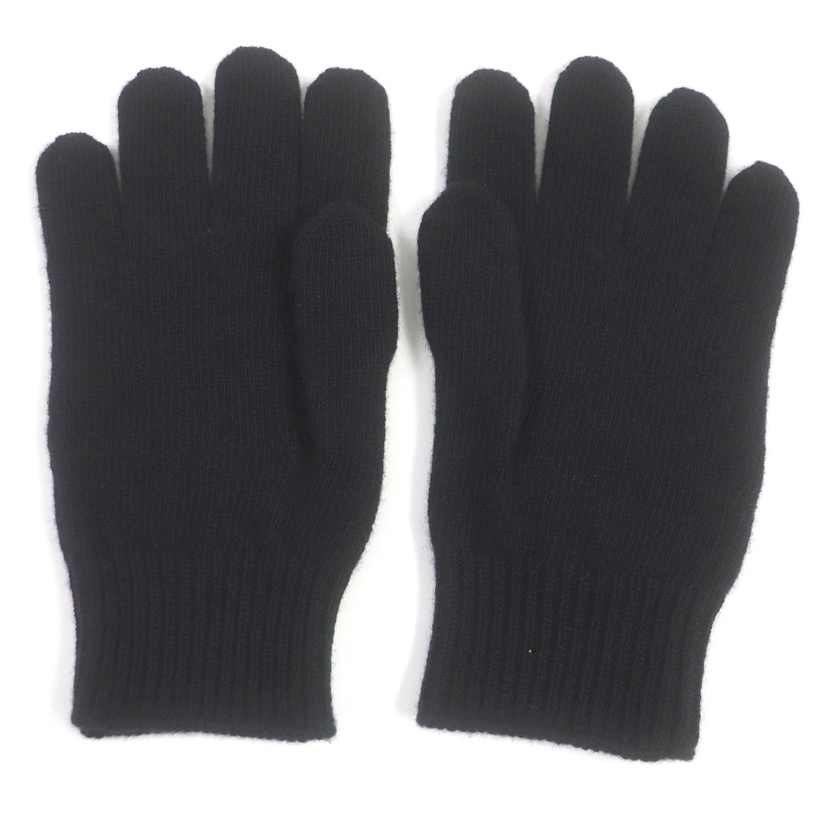 Celine Wool Logo Knit Gloves Black S