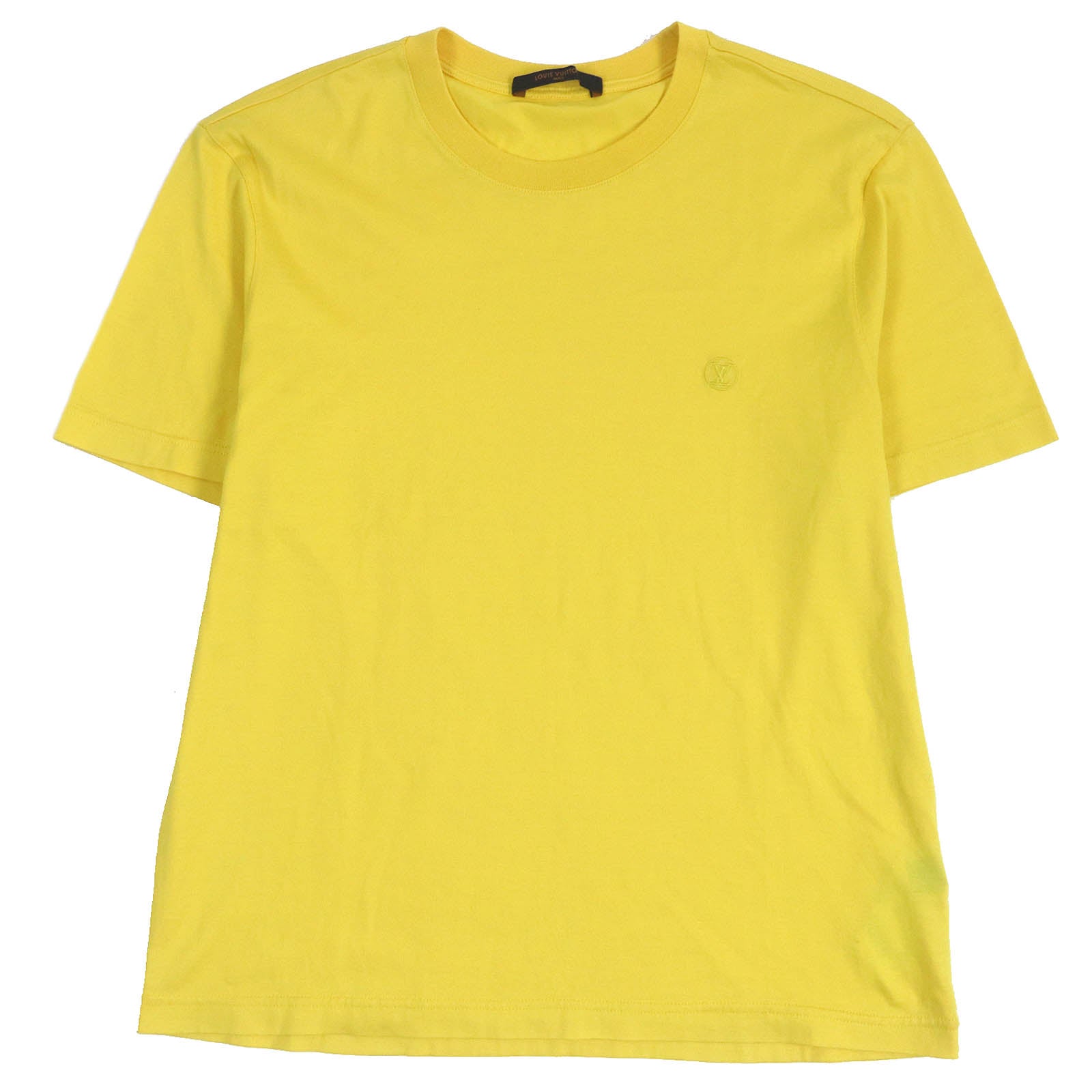 Louis Vuitton Cotton Embroidered Logo T-Shirt Yellow S