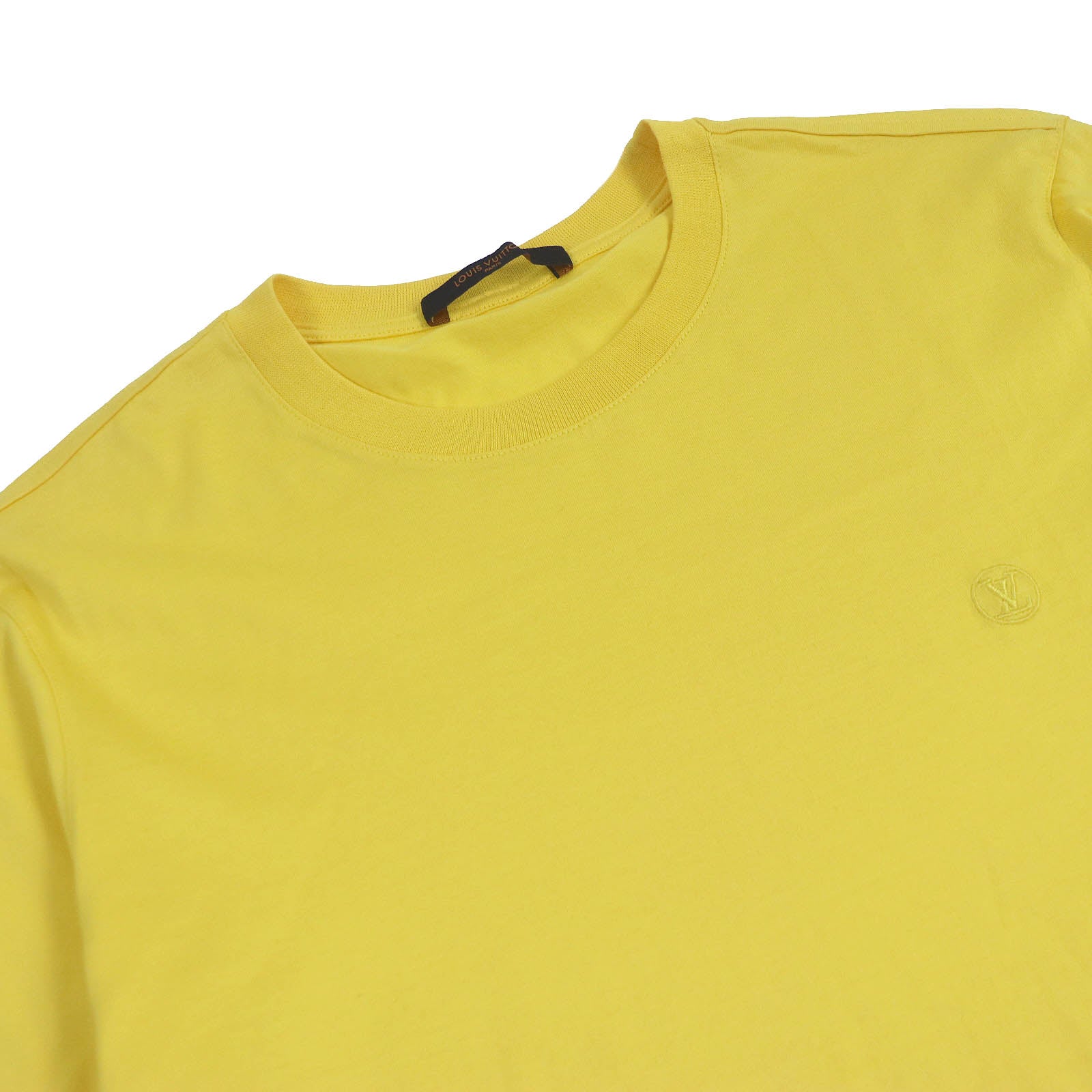 Louis Vuitton Cotton Embroidered Logo T-Shirt Yellow S