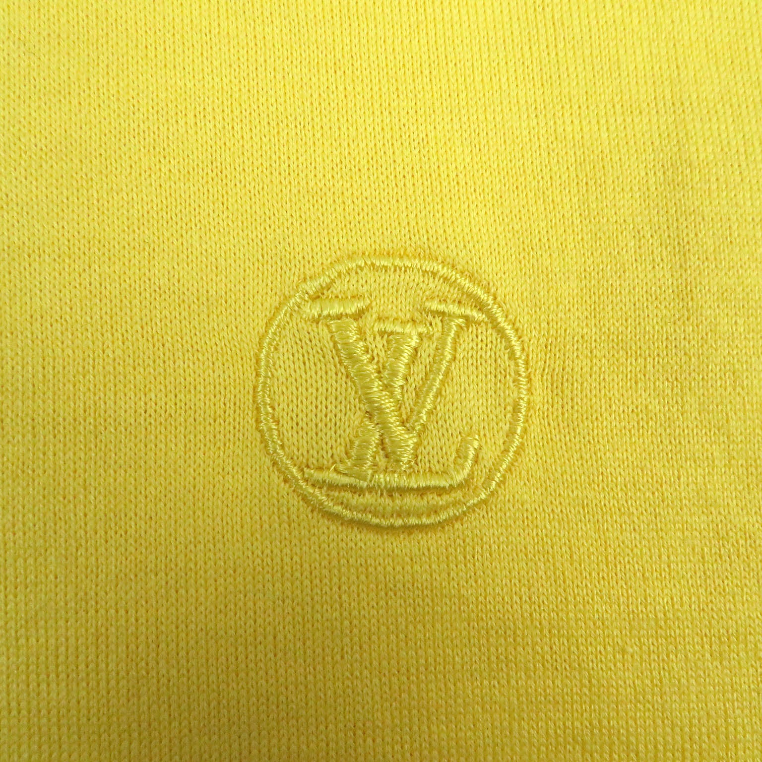 Louis Vuitton Cotton Embroidered Logo T-Shirt Yellow S