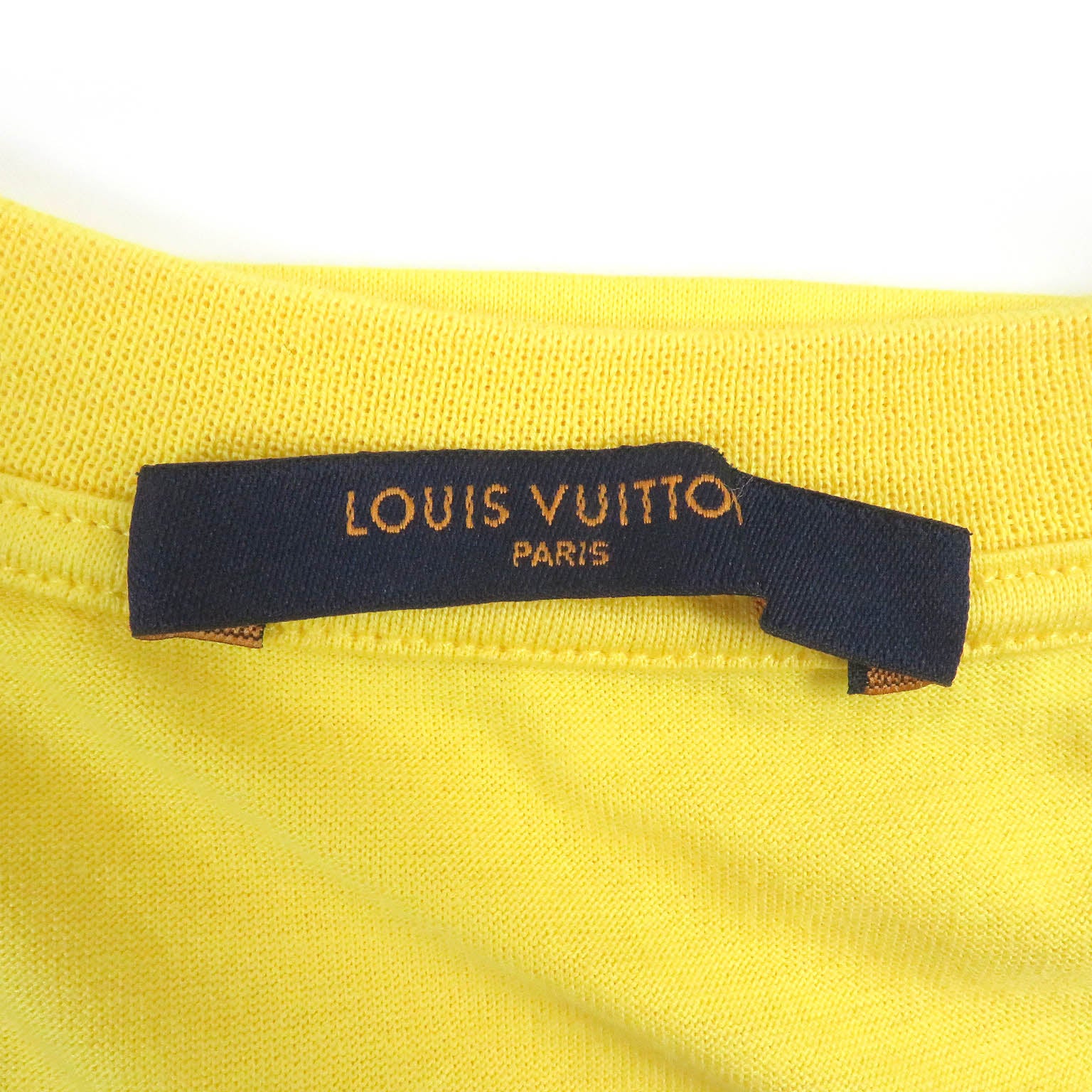 Louis Vuitton Cotton Embroidered Logo T-Shirt Yellow S