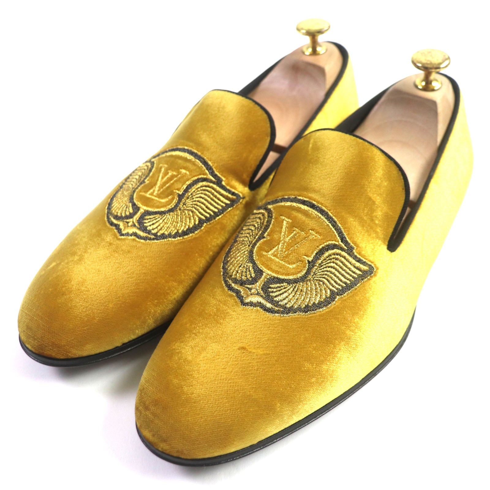 Louis Vuitton Velor Loafers Embroidered Slip-ons