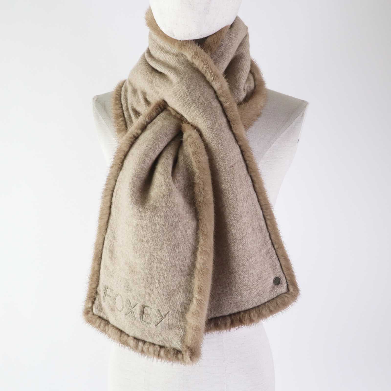 FOXEY Mink Cashmere Stole Scarf Women