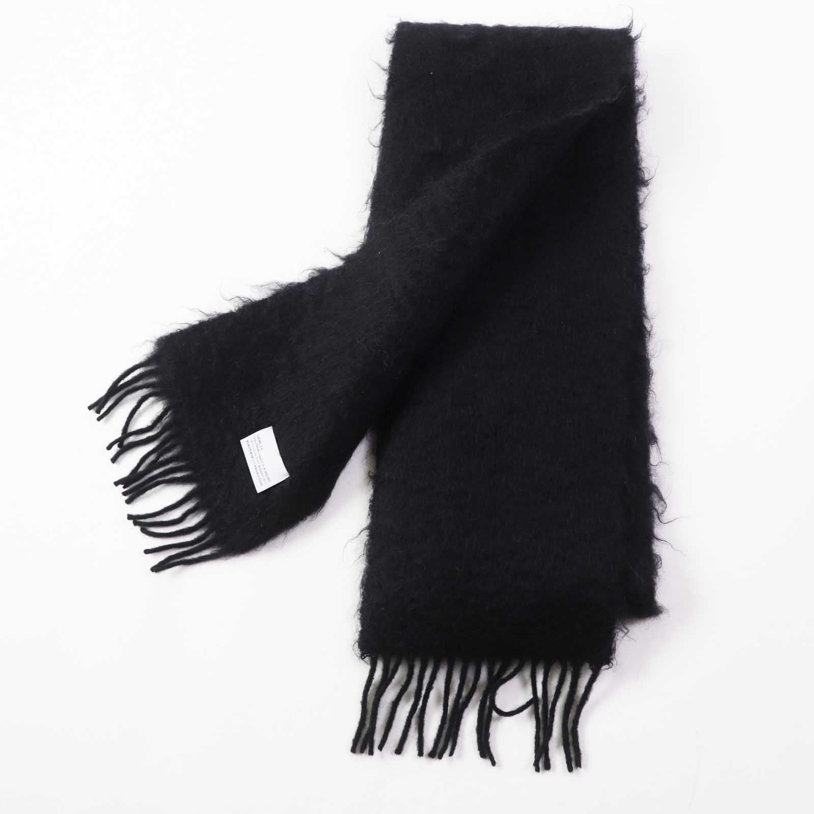 Loewe Mohair Wool Anagram Leather Scarf