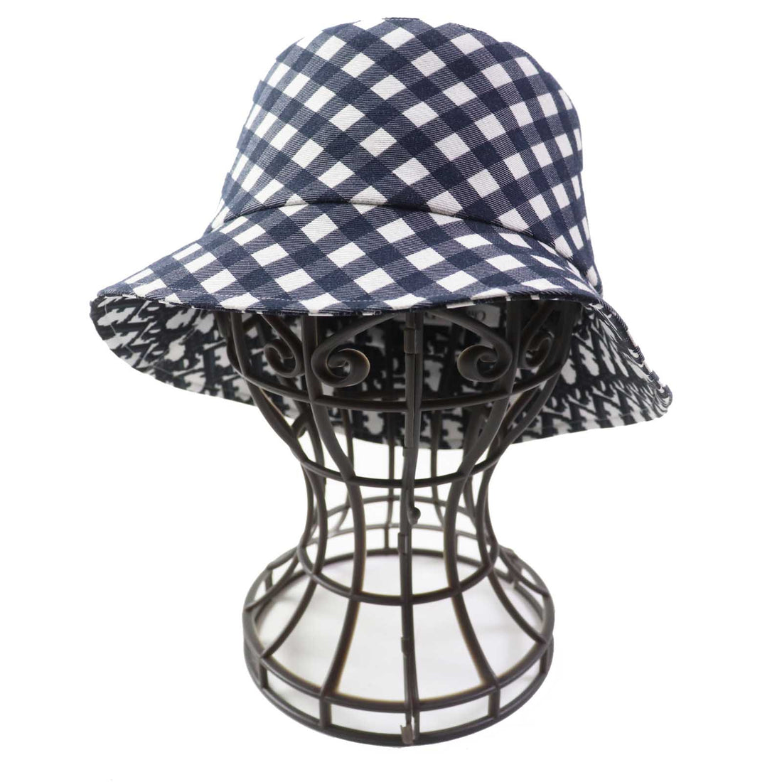 Dior D-LITTLE VICHY REVERSIBLE Hat Navy White