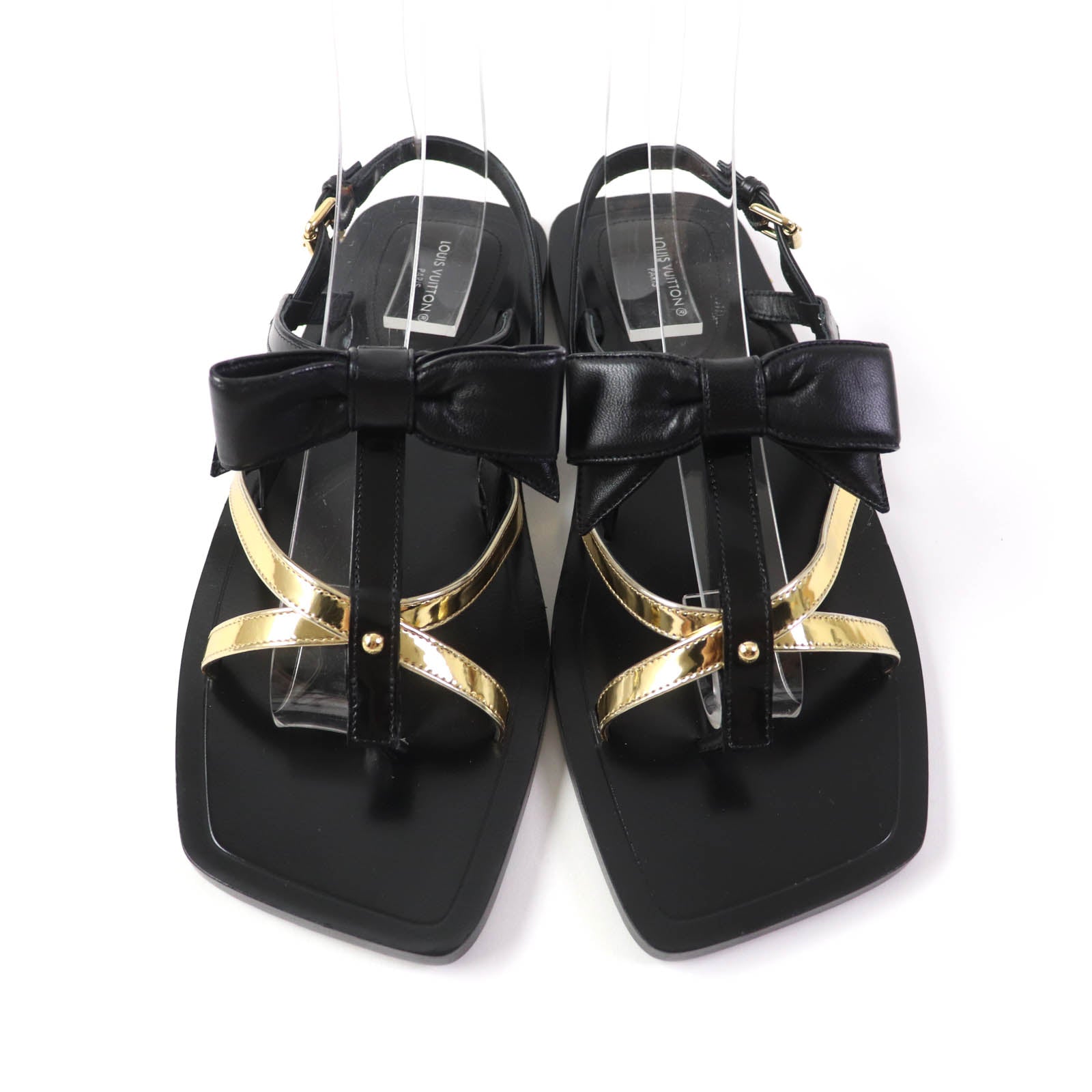 Louis Vuitton Monogram Ankle Strap Flats