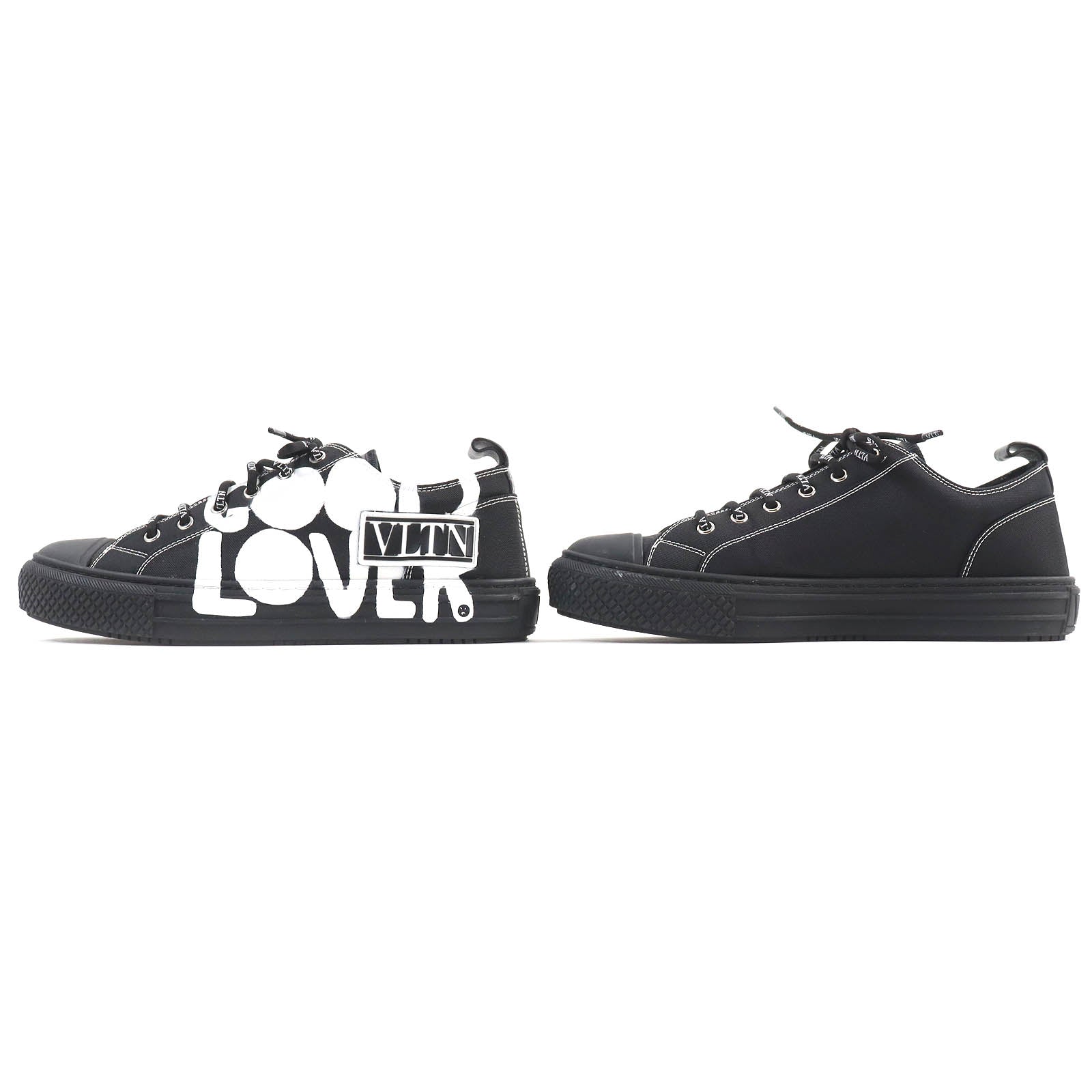 Valentino VLTN Logo Canvas Sneakers Black White