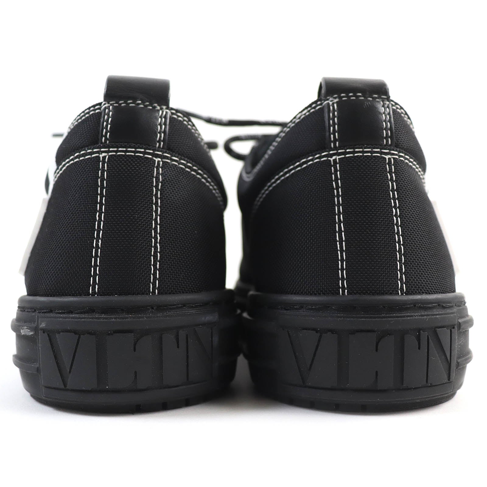 Valentino VLTN Logo Canvas Sneakers Black White