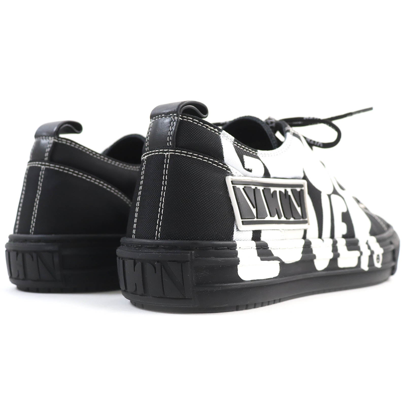 Valentino VLTN Logo Canvas Sneakers Black White