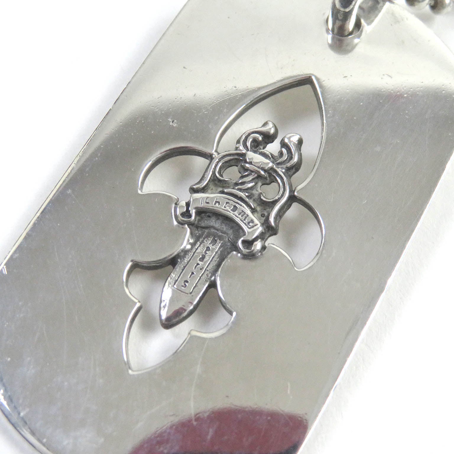 CHROME HEARTS Silver Dagger Dog Tag Necklace