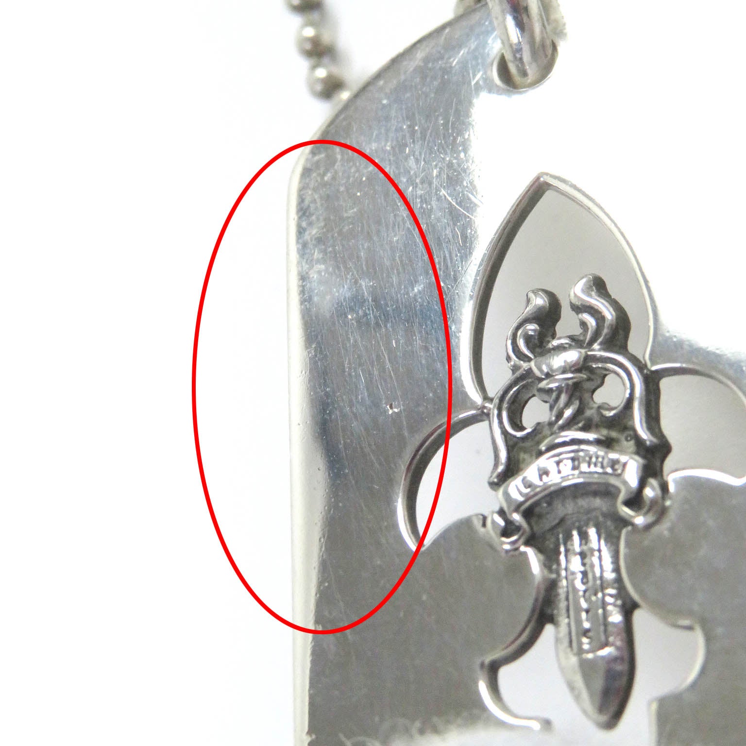 CHROME HEARTS Silver Dagger Dog Tag Necklace