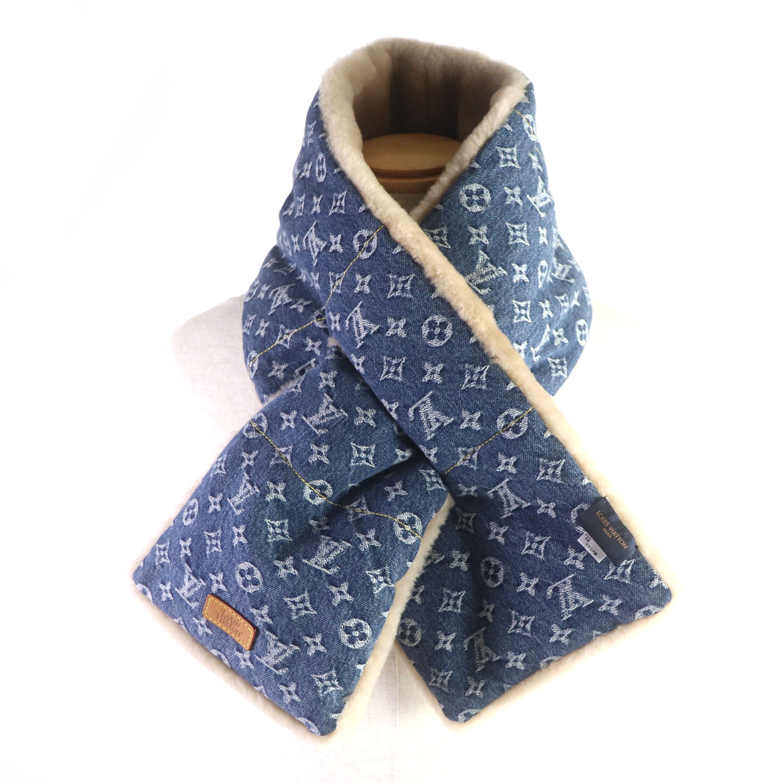 Louis Vuitton NIGO Wool Scarf Blue Beige