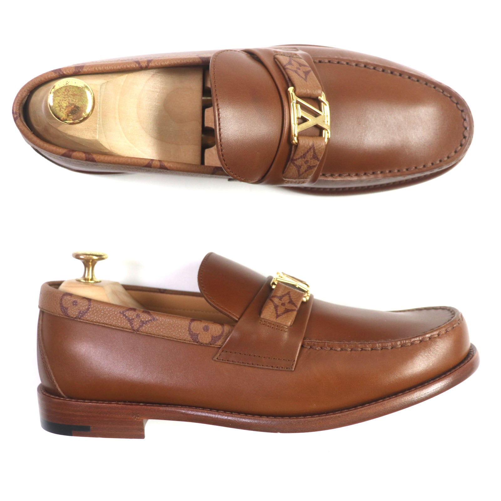 Louis Vuitton Monogram Leather Loafers