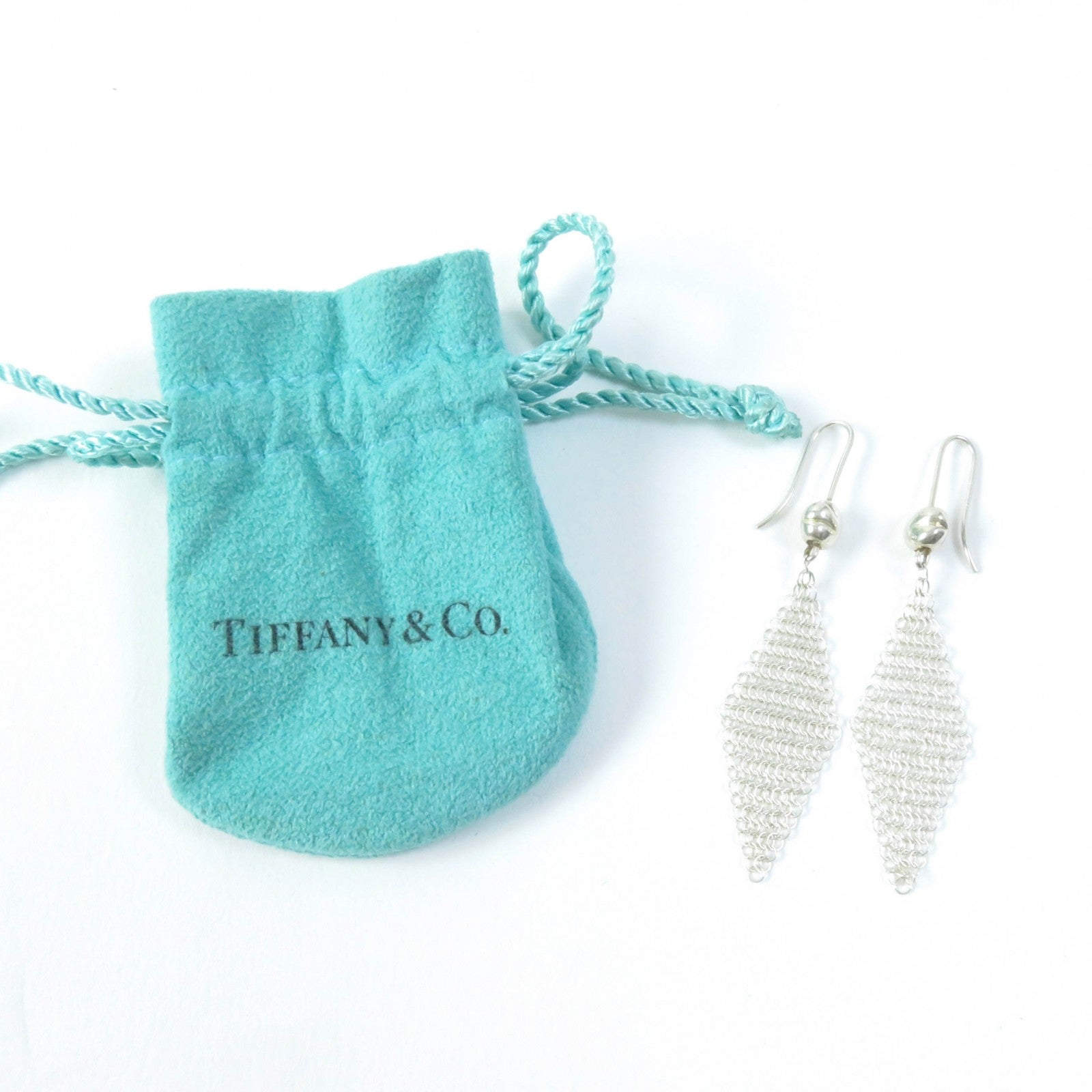 Tiffany & Co El Saperetti Mesh Scarf Earrings AG925