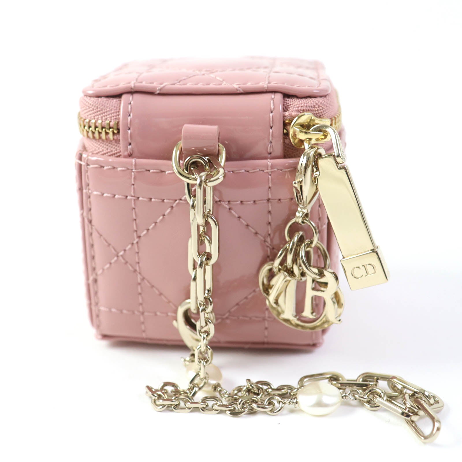 Dior Lady Dior Cube Micro Logo Charm Pouch