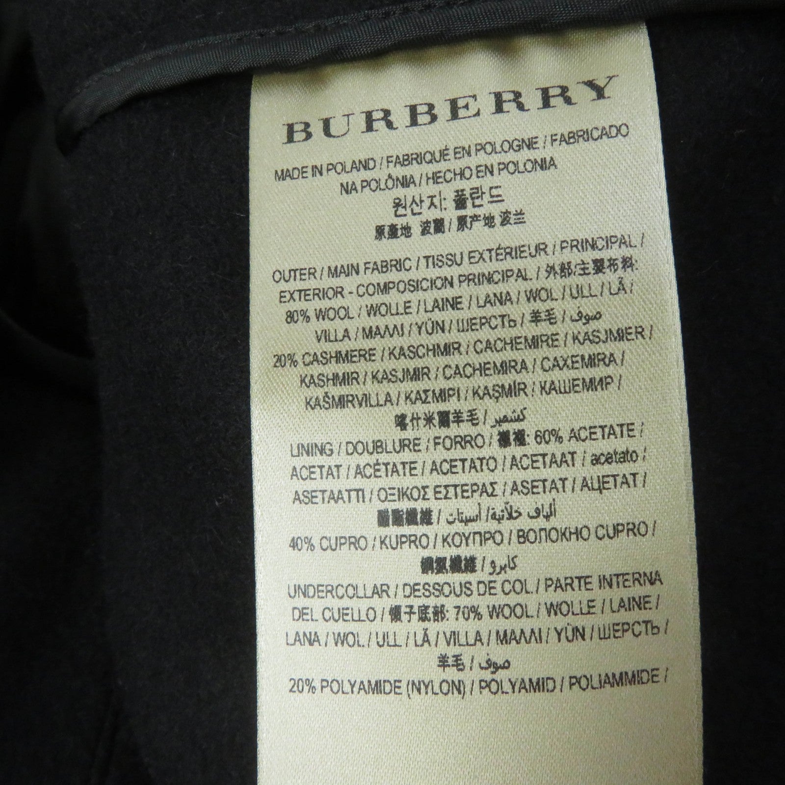 Burberry Wool Cashmere Belted Long Coat