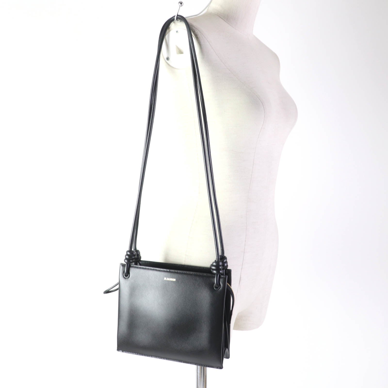 JIL SANDER Leather Crossbody Bag Black