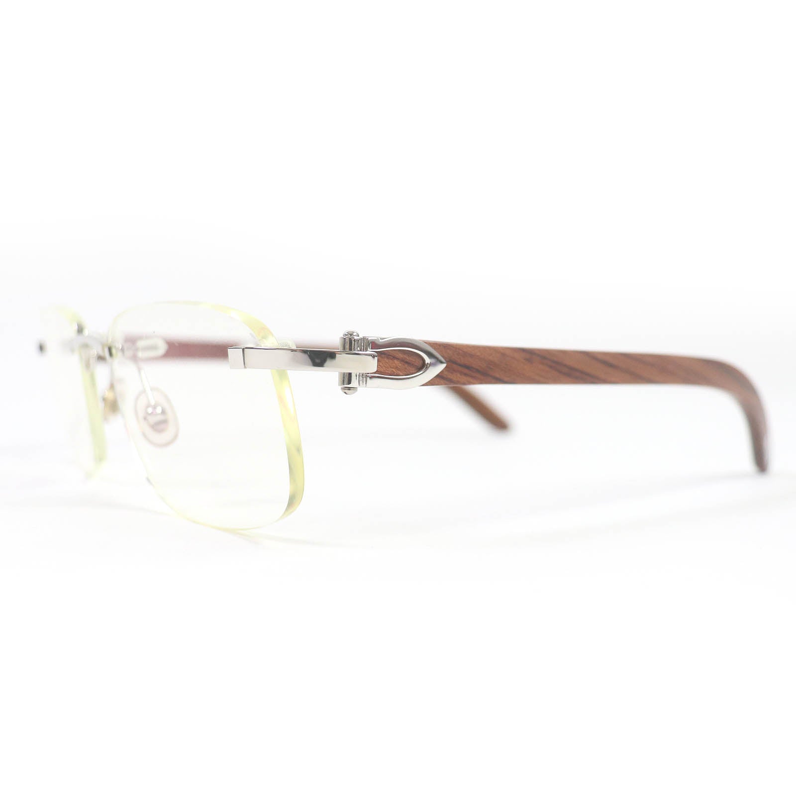 Cartier Rimless Wooden Temple Glasses