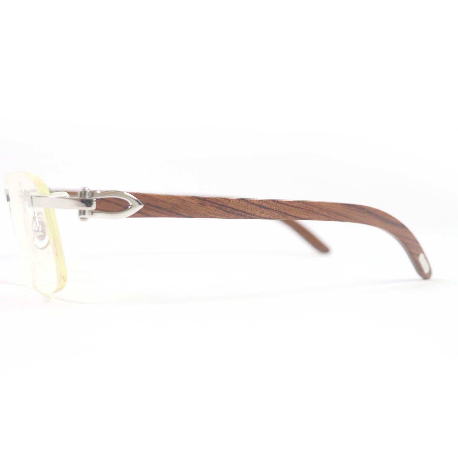 Cartier Rimless Wooden Temple Glasses