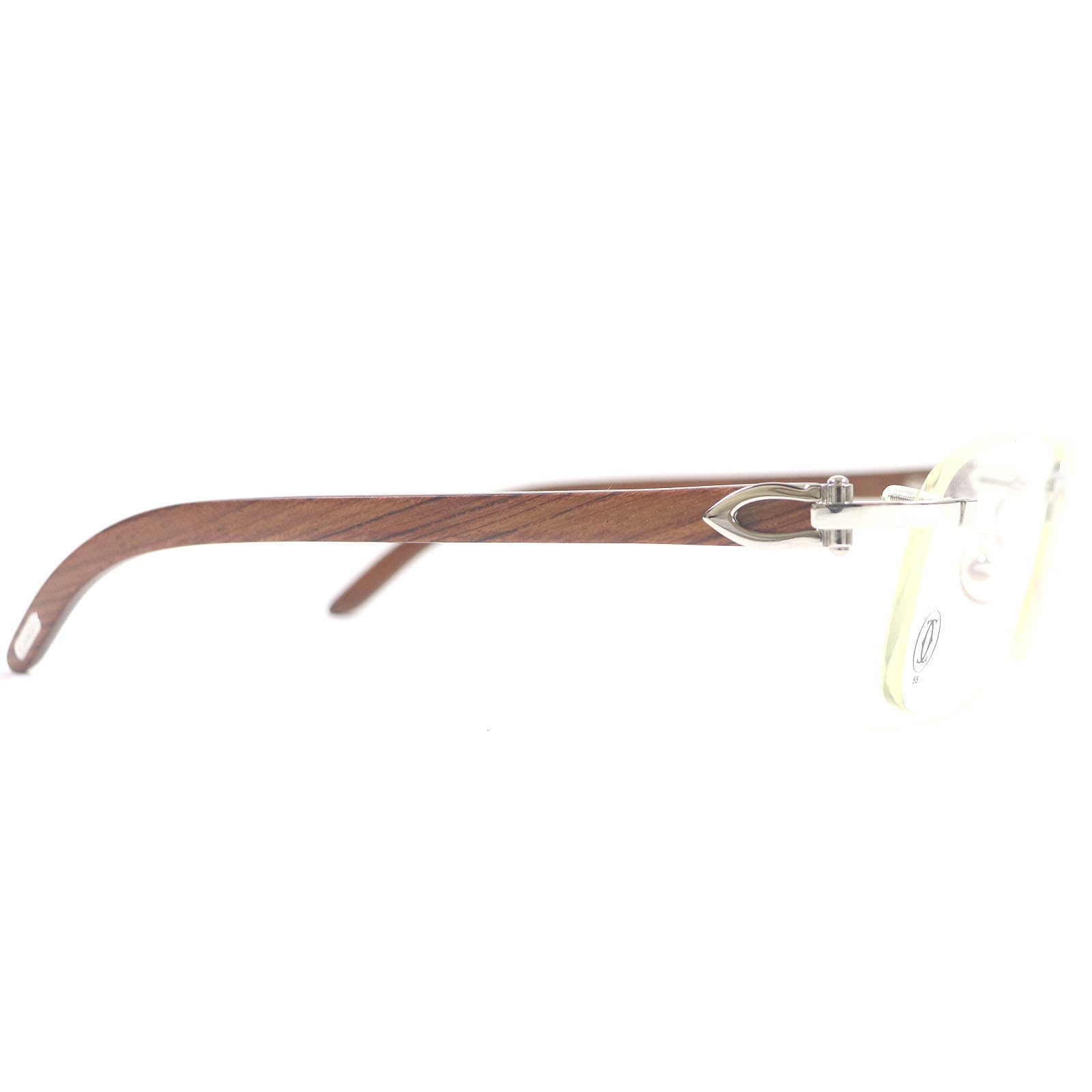 Cartier Rimless Wooden Temple Glasses