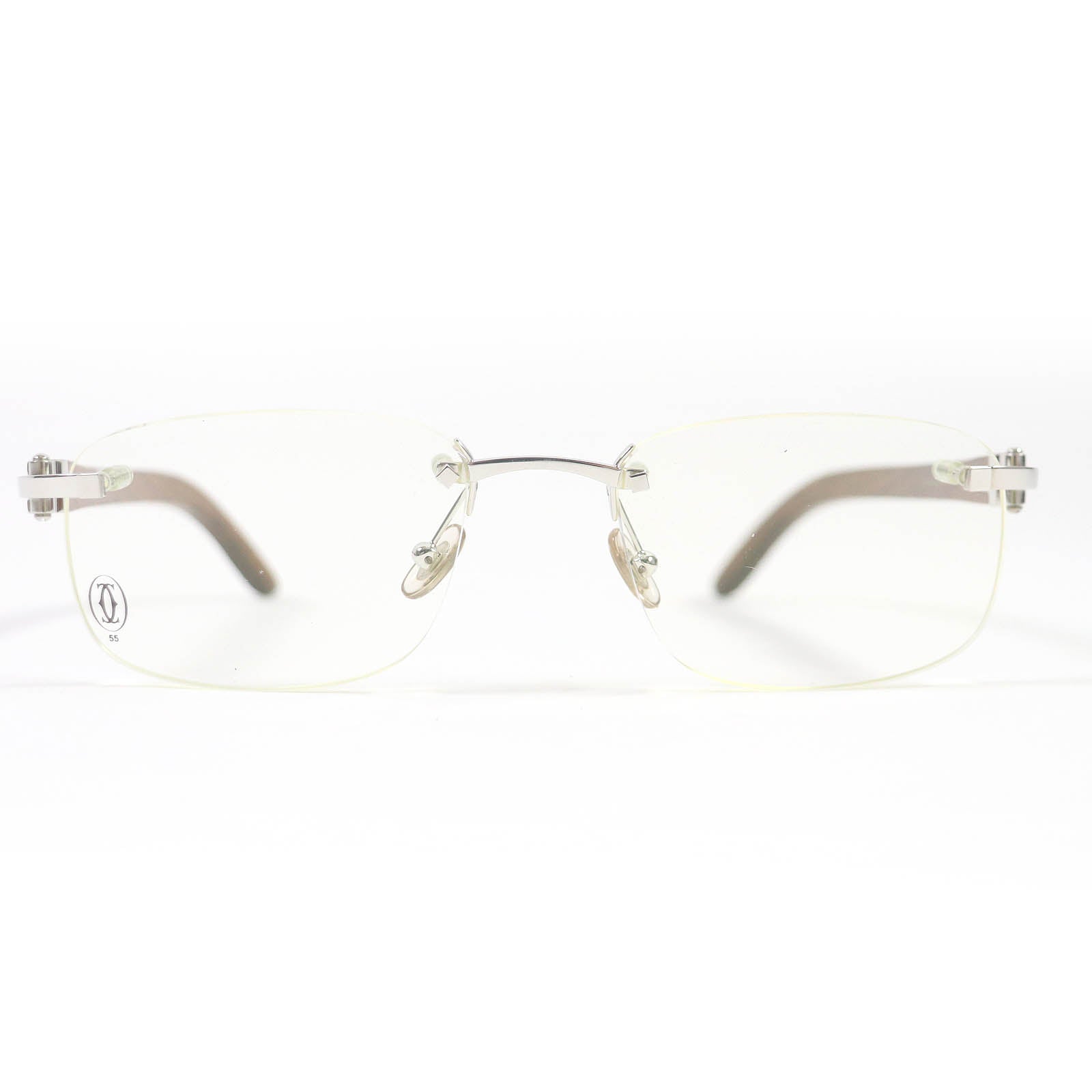 Cartier Rimless Wooden Temple Glasses