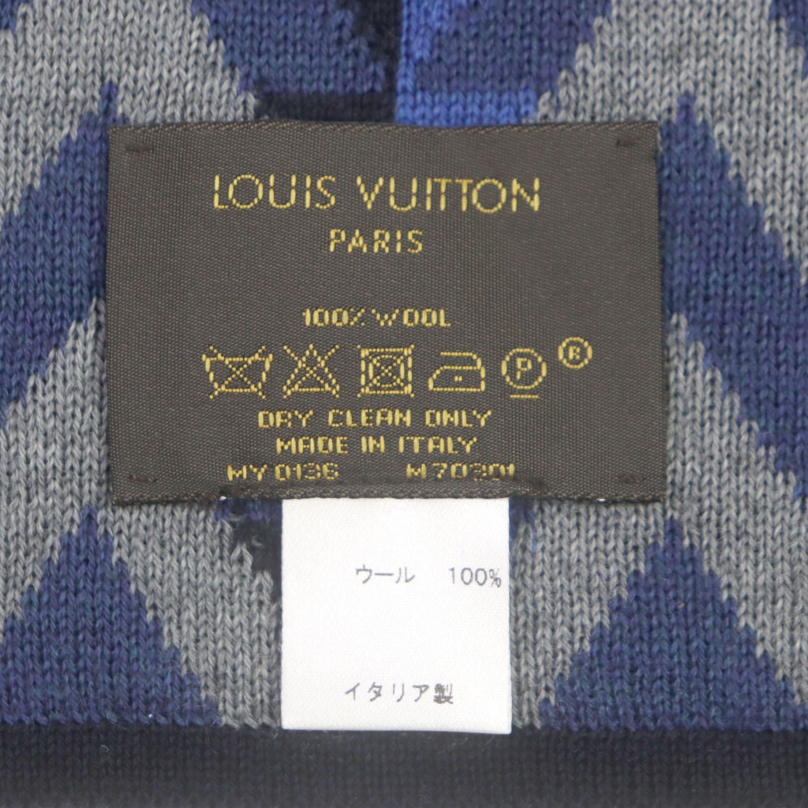 Louis Vuitton Echarpe V Obsession Wool Scarf