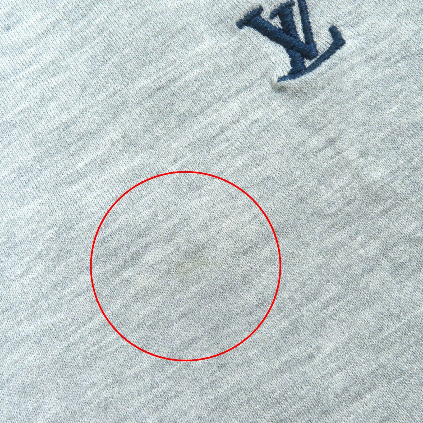 Louis Vuitton Logo Embroidery T-shirt Gray S