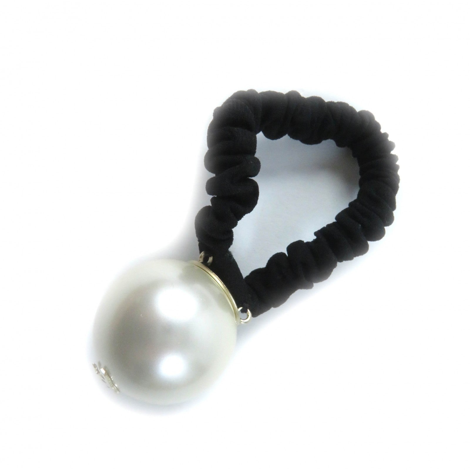 Chanel Coco Mark Metal Faux Pearl Hair Tie