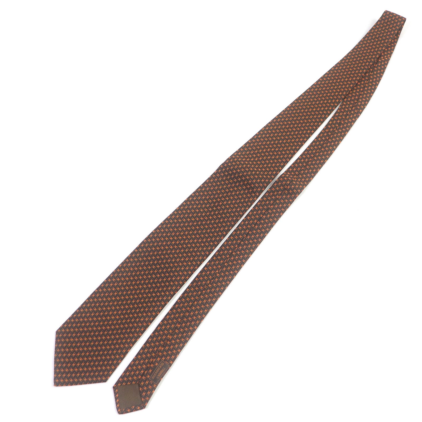 HERMES Silk Cravat H Logo Wide Tie