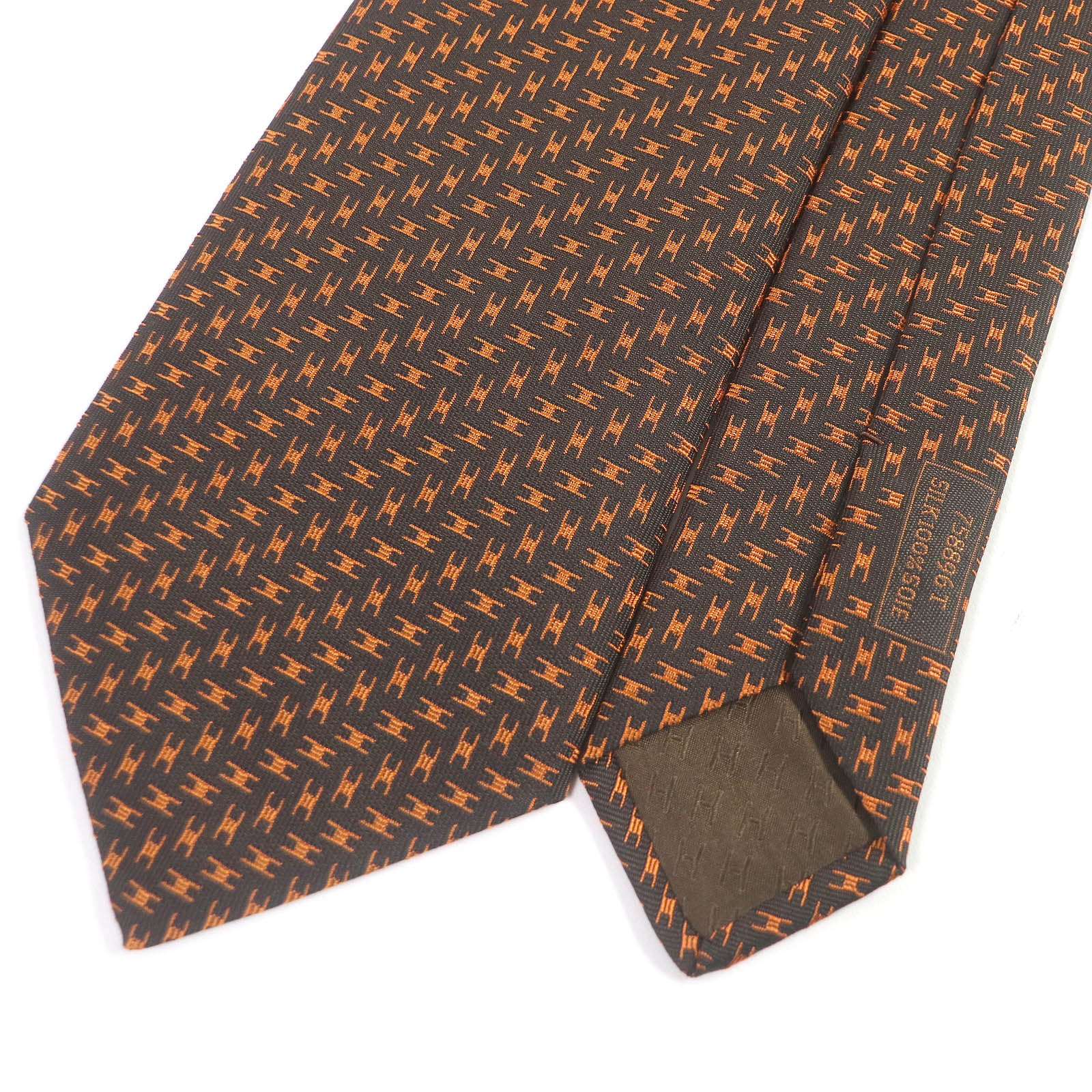 HERMES Silk Cravat H Logo Wide Tie