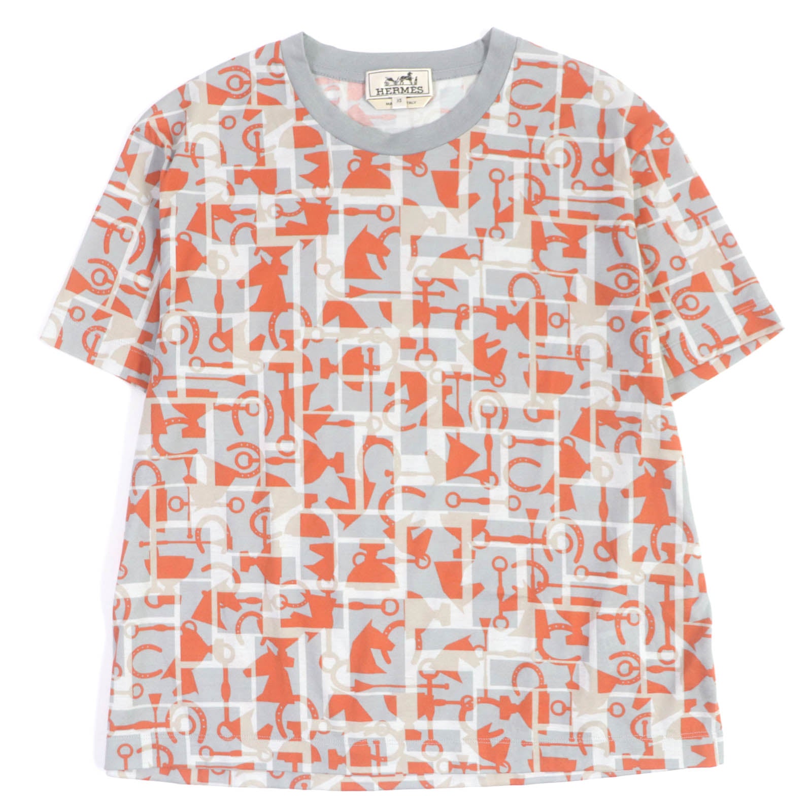 Hermes Horse Print Crew Neck T-Shirt XS