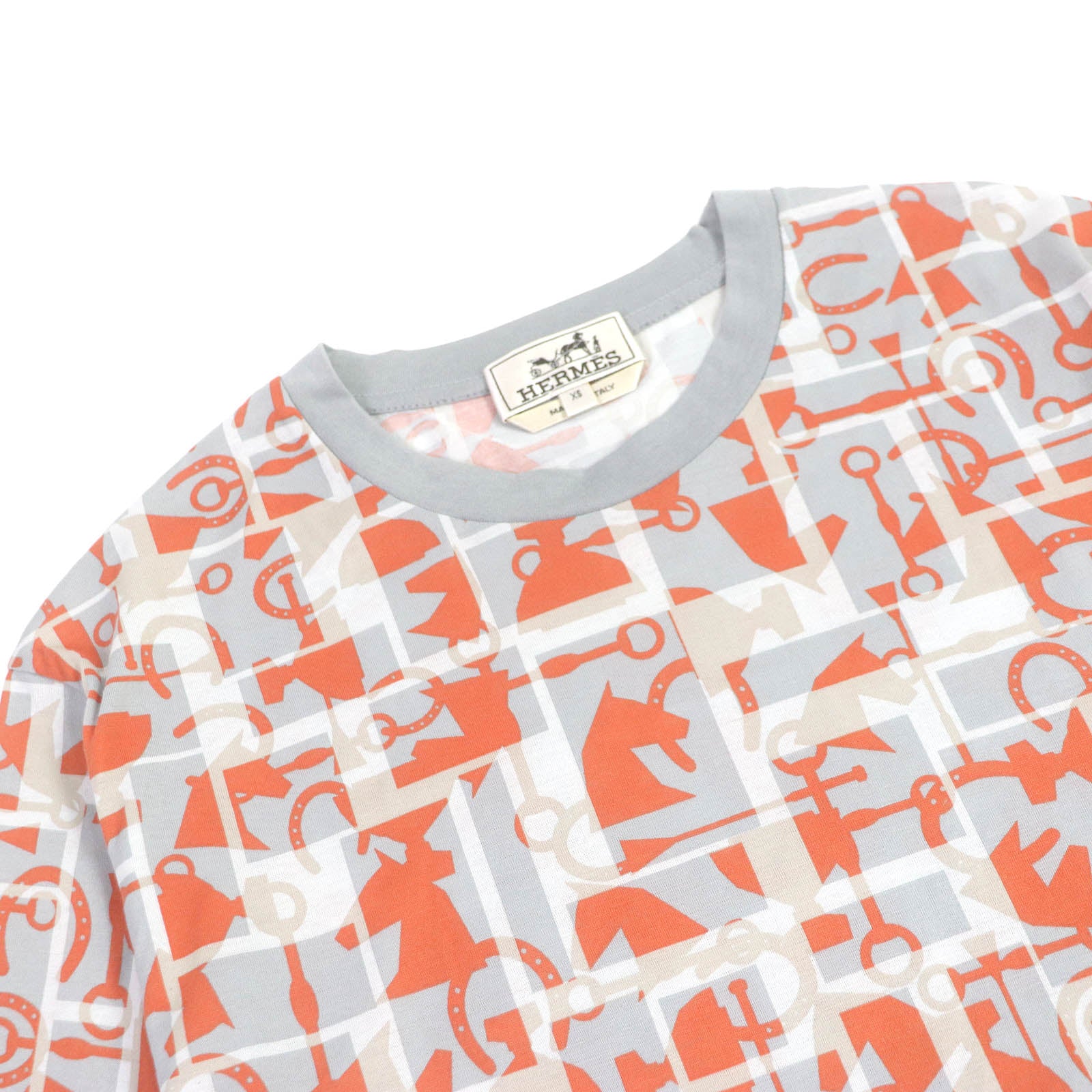 Hermes Horse Print Crew Neck T-Shirt XS