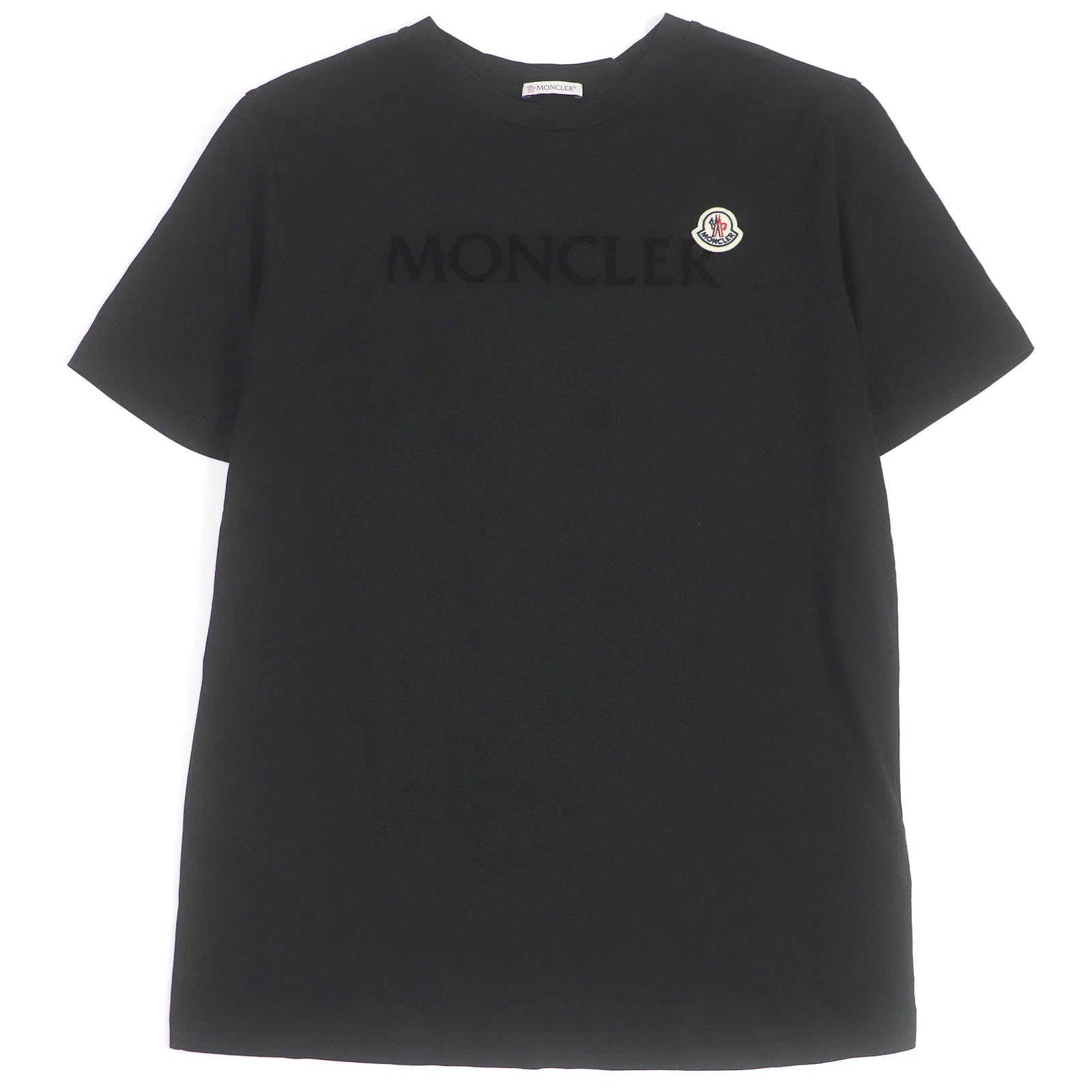 Moncler Cotton Logo Patch Crew Neck T-Shirt Black L