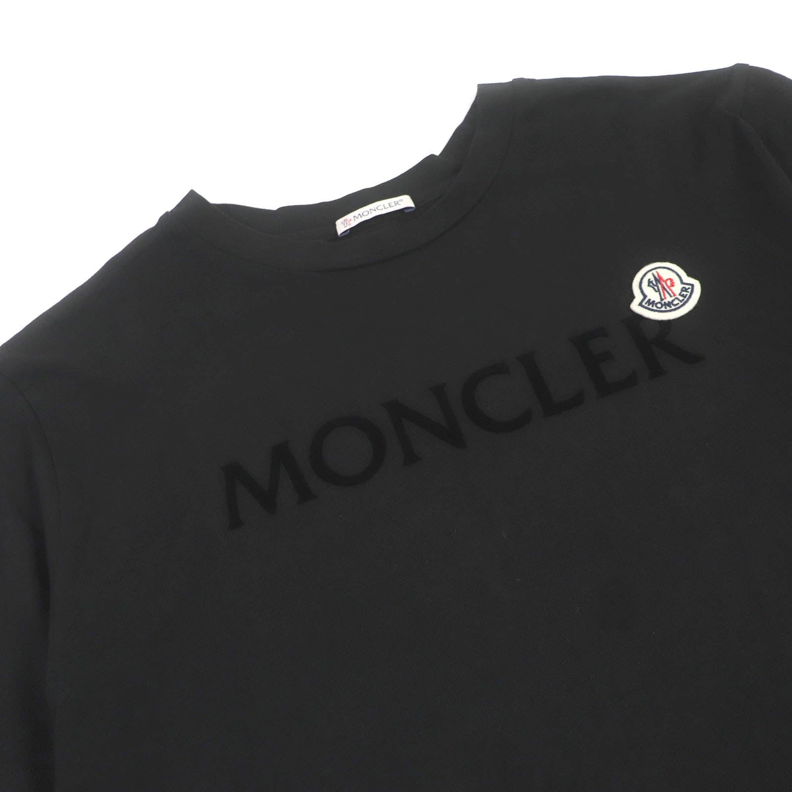 Moncler Cotton Logo Patch Crew Neck T-Shirt Black L