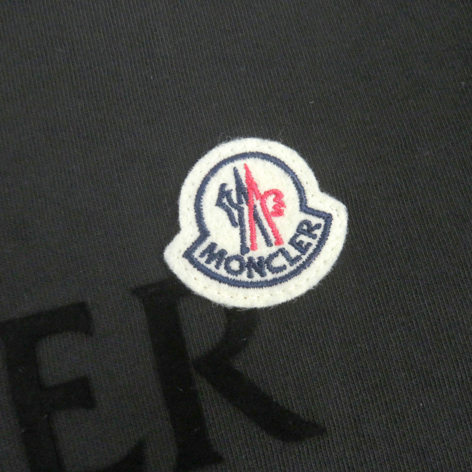 Moncler Cotton Logo Patch Crew Neck T-Shirt Black L