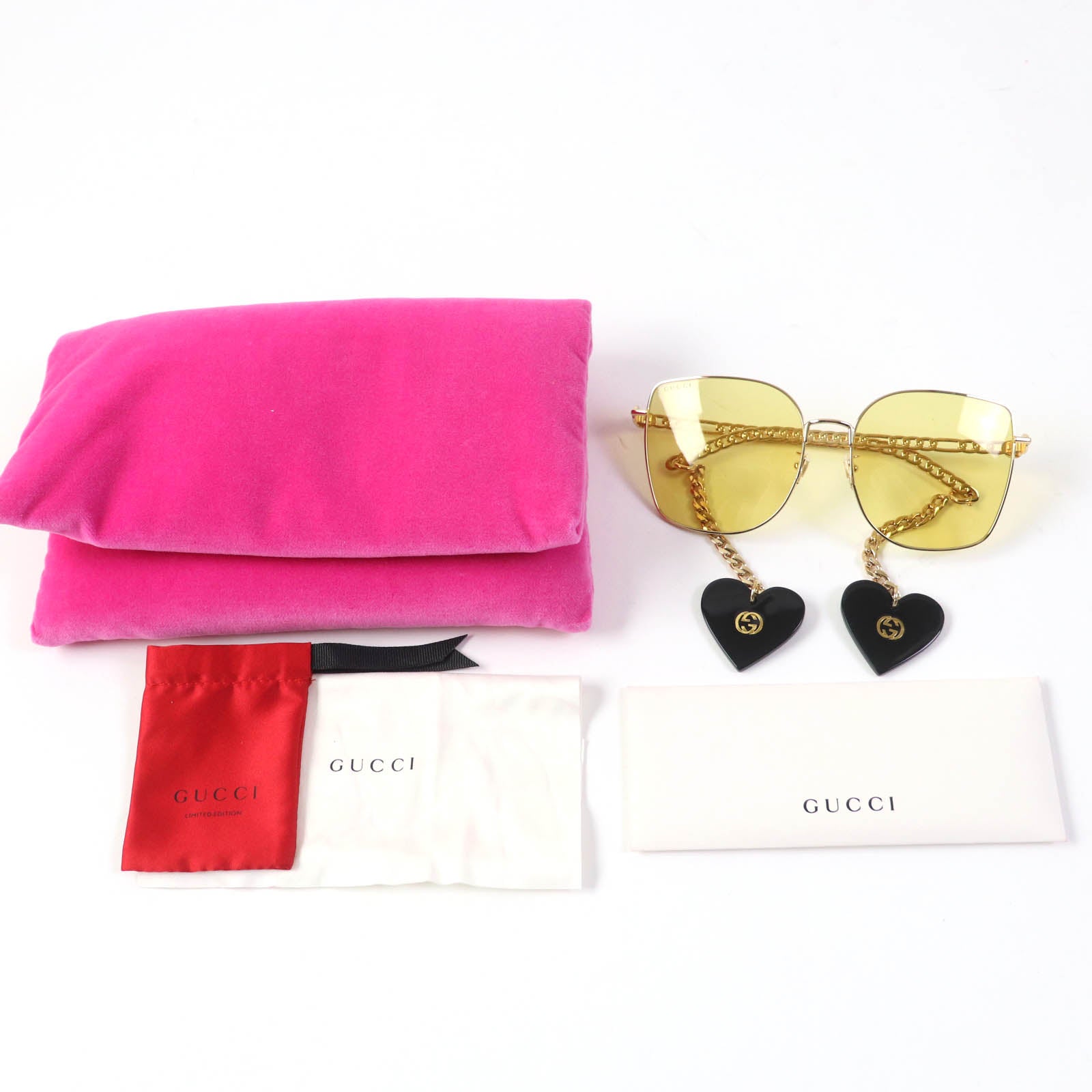 Gucci GG0721S Sunglasses Gold Yellow Women