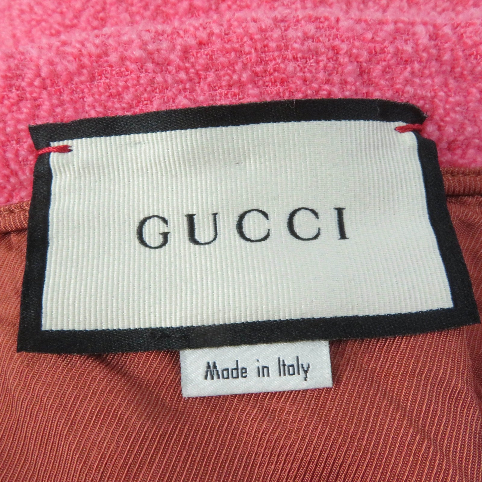 GUCCI Wool Nylon Tweed A-line Skirt Pink 36