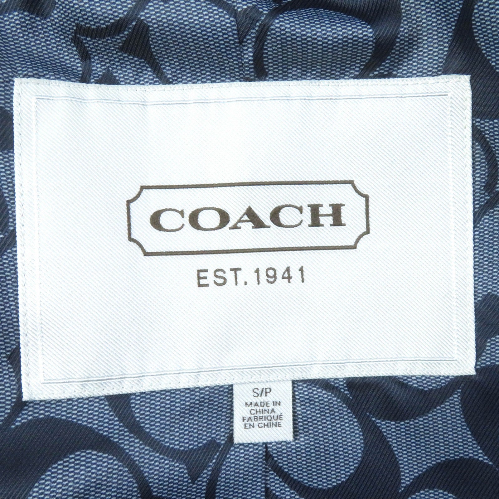 COACH Signature Logo Hoodie Trench Coat Beige S