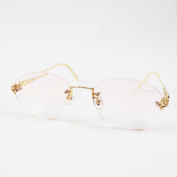 Fendi 18K Glasses Eyewear Pink Gold Women