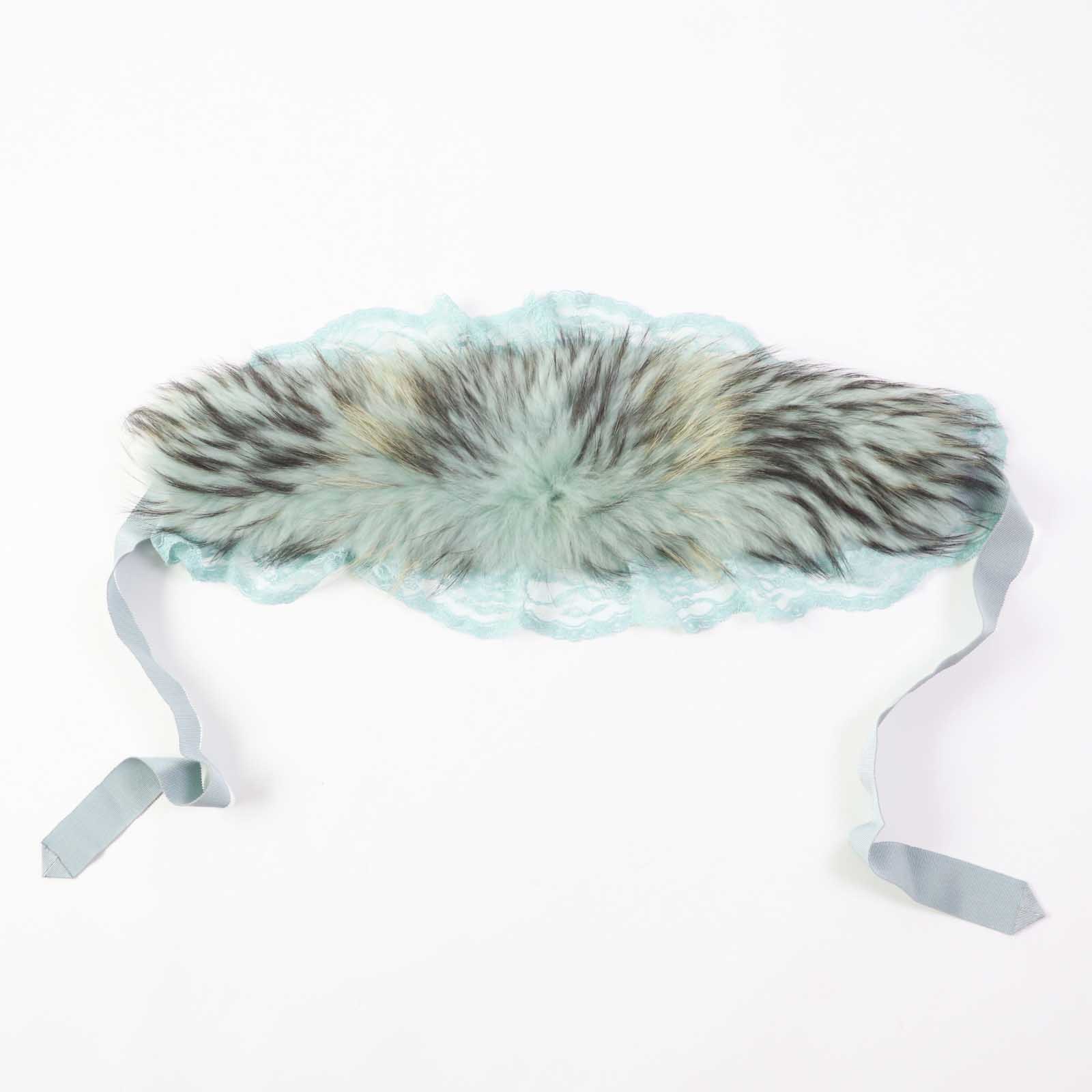 Valentino Raccoon Fur Shawl Light Blue