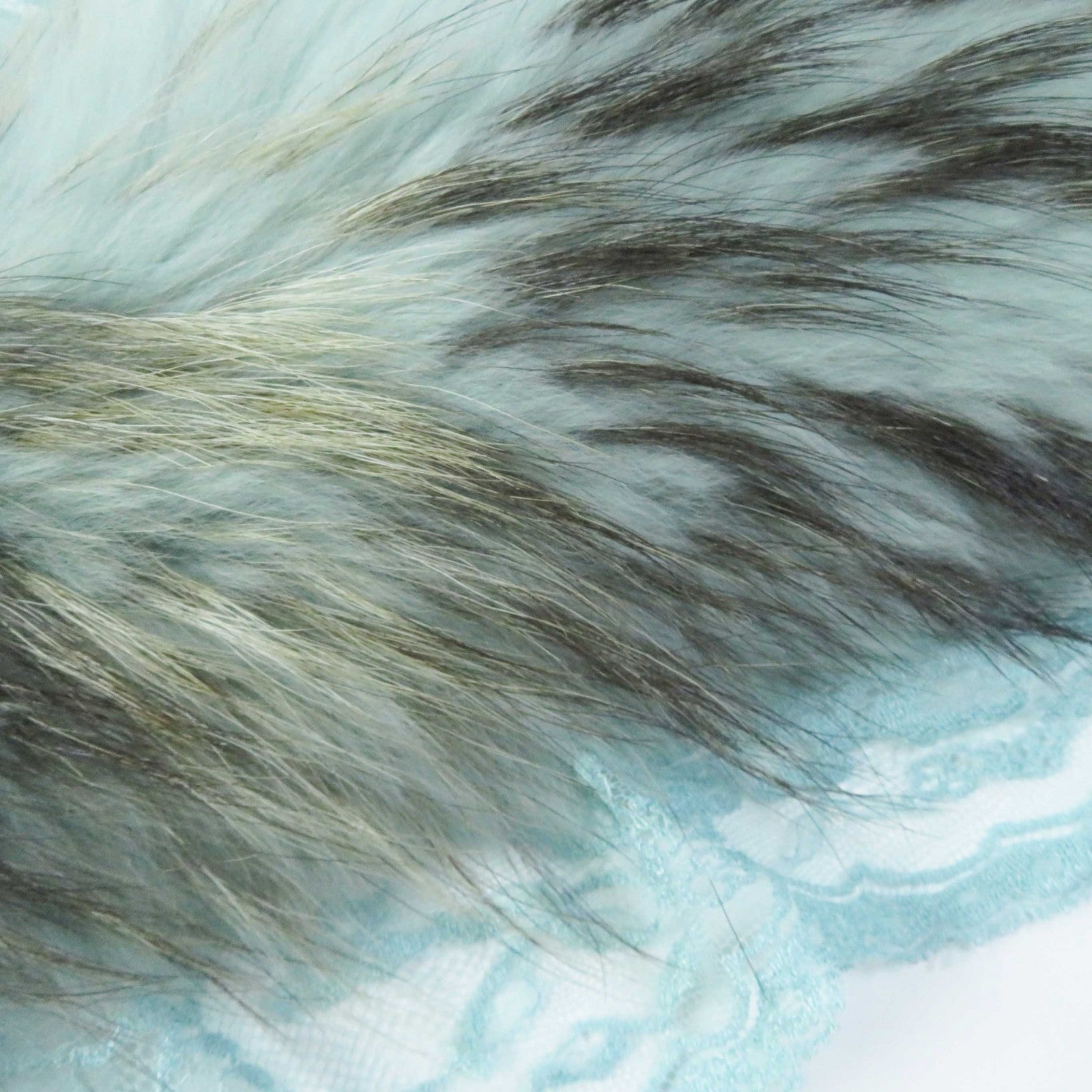 Valentino Raccoon Fur Shawl Light Blue