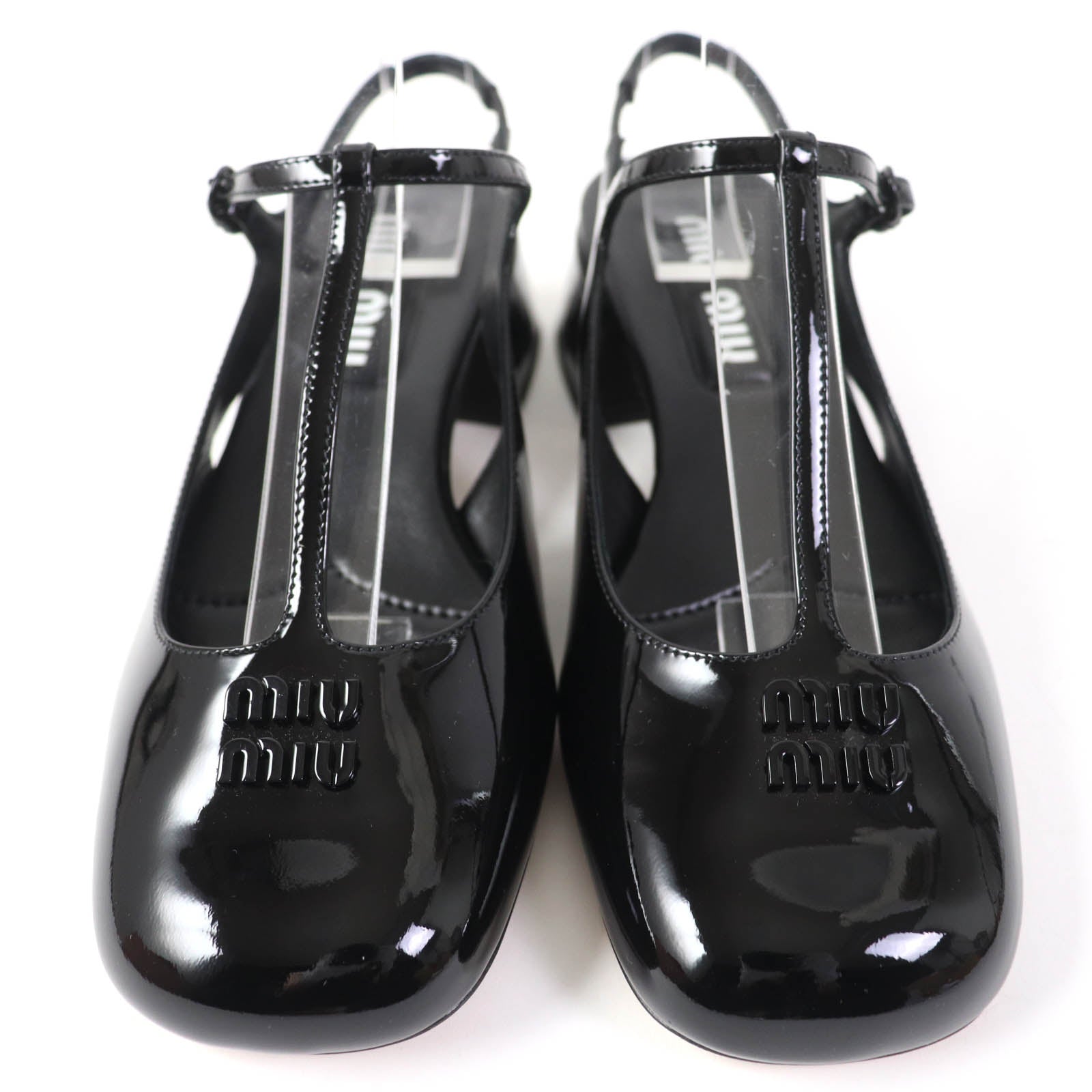 Miu Miu Patent Leather Slingback Pumps Black 37