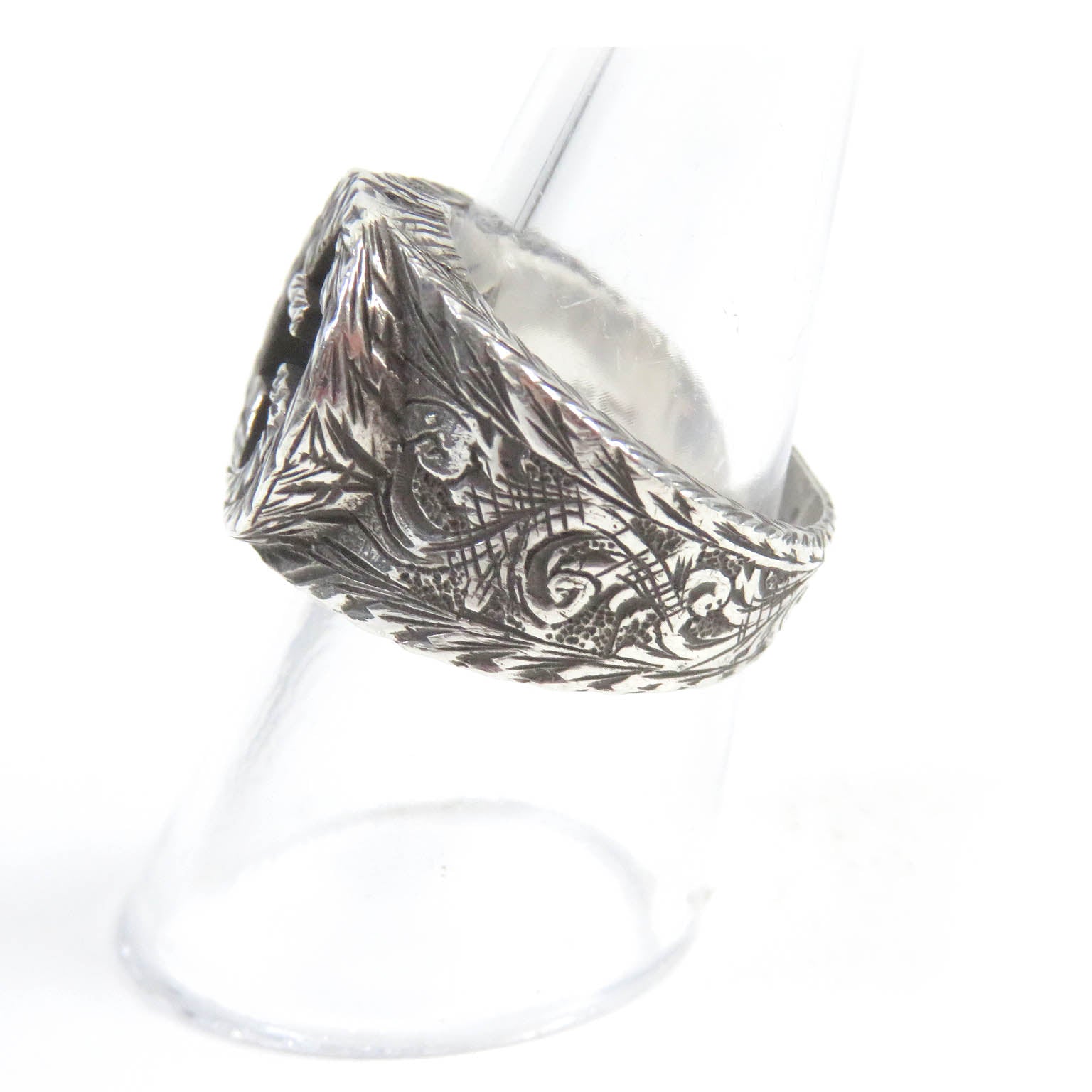 GUCCI Interlocking G Arabesque Ring AG925 Silver