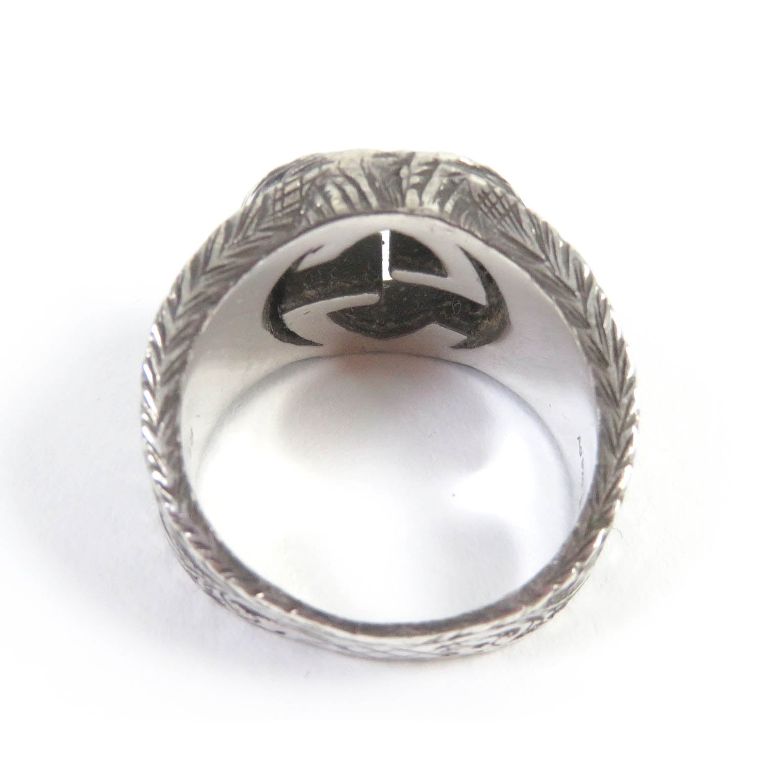 GUCCI Interlocking G Arabesque Ring AG925 Silver