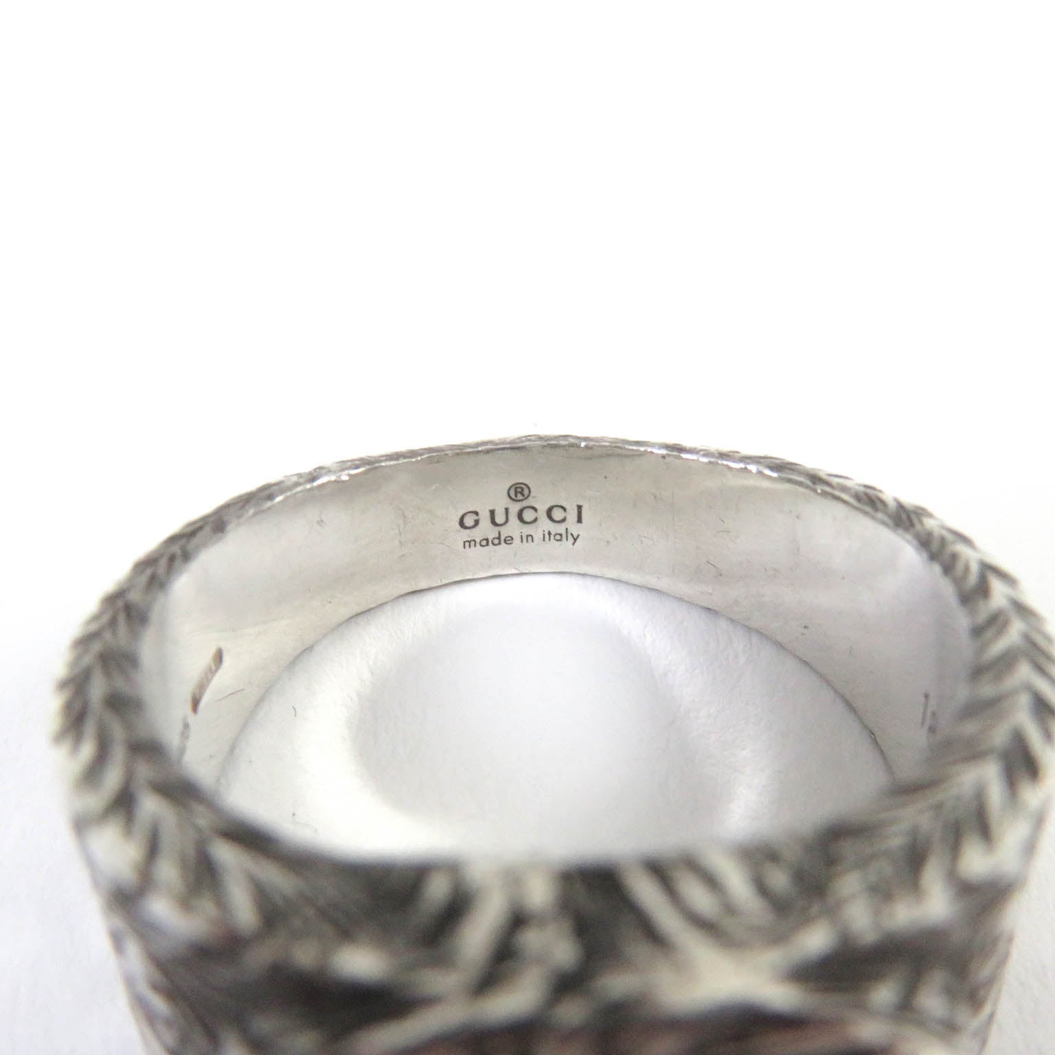 GUCCI Interlocking G Arabesque Ring AG925 Silver