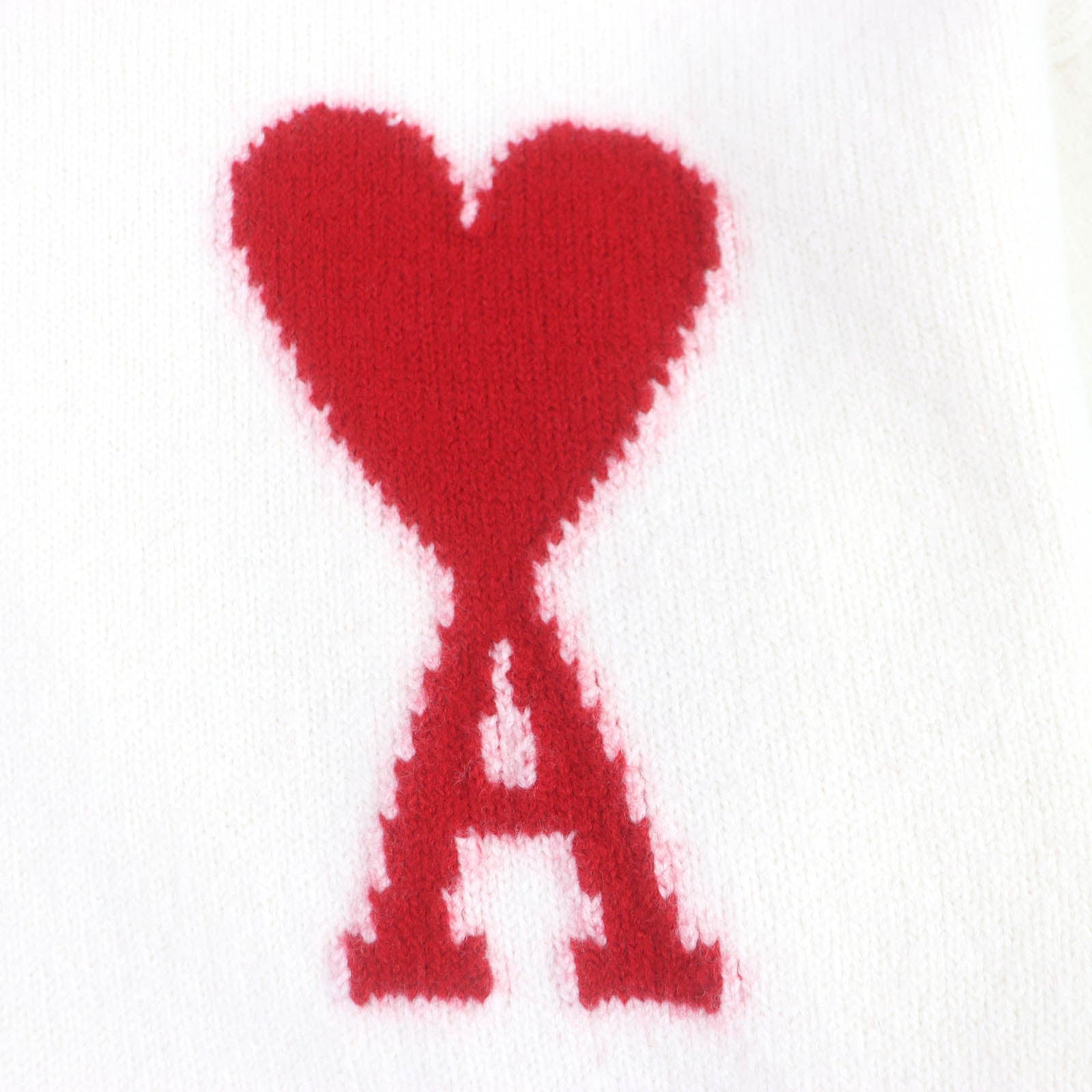 Wool Heart Logo Turtleneck Knit Sweater Ivory S